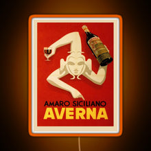 Charger l'image dans la galerie, Bar Amaro Siciliano Averna Red Wine Italy Drink RGB neon sign orange