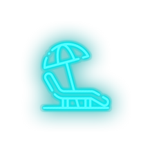 Charger l'image dans la galerie, ice_blue beach_chair led beach beach chair holiday lounger chair summer umbrella vacation neon factory
