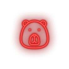 Charger l'image dans la galerie, red bear led animal bear carnivore cartoon fauna head zoo neon factory