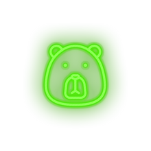 Charger l'image dans la galerie, green bear led animal bear carnivore cartoon fauna head zoo neon factory