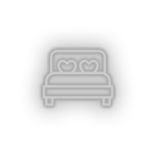 Charger l'image dans la galerie, white bed led bed bedroom love relationship romance sleep valentine day neon factory