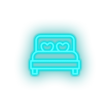 Charger l'image dans la galerie, ice_blue bed led bed bedroom love relationship romance sleep valentine day neon factory