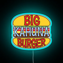 Charger l'image dans la galerie, Big Kahuna Burger Tee RGB neon sign lightblue