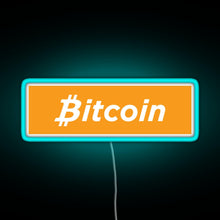 Charger l'image dans la galerie, Bitcoin Box Logo RGB neon sign lightblue