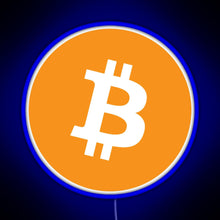 Charger l'image dans la galerie, Bitcoin BTC Logo Crypto Merge Minimalist RGB neon sign blue