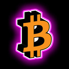 Charger l'image dans la galerie, Bitcoin cryptocurrency logo icon gift neon sign