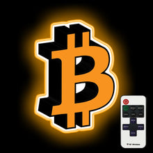 Charger l'image dans la galerie, Bitcoin cryptocurrency logo icon gift neon sign