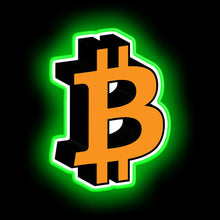 Charger l'image dans la galerie, Bitcoin cryptocurrency logo icon gift neon sign