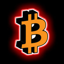 Charger l'image dans la galerie, Bitcoin cryptocurrency logo icon gift neon sign