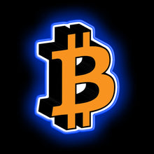 Charger l'image dans la galerie, Bitcoin cryptocurrency logo icon gift neon sign