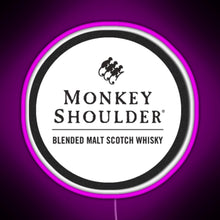 Charger l'image dans la galerie, Blended Malt Monkey Shoulder Scotch RGB neon sign  pink