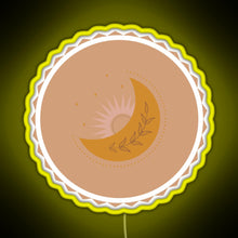 Charger l'image dans la galerie, Boho Sun and Moon RGB neon sign yellow