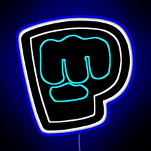 Charger l'image dans la galerie, Brofist Logo Pewdiepie RGB neon sign blue