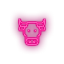 Charger l'image dans la galerie, pink bufalo led animal buffalo cape cartoon fauna herbivore zoo neon factory