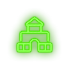 Charger l'image dans la galerie, green castle family children house child educative kid baby educational led neon factory