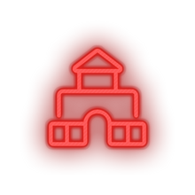 Charger l'image dans la galerie, red castle family children house child educative kid baby educational led neon factory