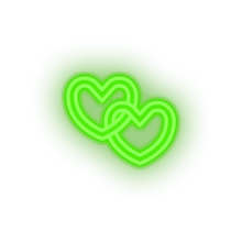 Charger l'image dans la galerie, green chain led chain heart key love relationship romance valentine day neon factory
