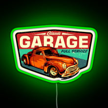 Charger l'image dans la galerie, Classic Garage Retro Full Service Sign RGB neon sign green