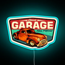 Charger l'image dans la galerie, Classic Garage Retro Full Service Sign RGB neon sign lightblue