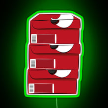 Charger l'image dans la galerie, Closed single red stack shoe boxes logo RGB neon sign green