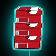 Charger l'image dans la galerie, Closed single red stack shoe boxes logo RGB neon sign lightblue