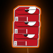 Charger l'image dans la galerie, Closed single red stack shoe boxes logo RGB neon sign orange