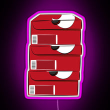 Charger l'image dans la galerie, Closed single red stack shoe boxes logo RGB neon sign  pink