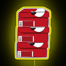 Charger l'image dans la galerie, Closed single red stack shoe boxes logo RGB neon sign yellow