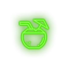 Charger l'image dans la galerie, green coconut led coconut holiday summer tourism travel tropical drink vacation neon factory