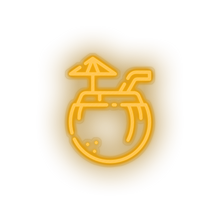 Charger l'image dans la galerie, warm_white coconut_drink led beach coconut drink fruit holiday summer tropical drink vacation neon factory