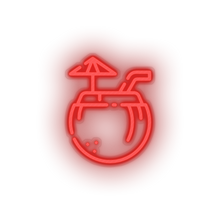 Charger l'image dans la galerie, red coconut_drink led beach coconut drink fruit holiday summer tropical drink vacation neon factory