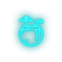 Charger l'image dans la galerie, ice_blue coconut_drink led beach coconut drink fruit holiday summer tropical drink vacation neon factory