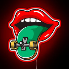 Charger l'image dans la galerie, Cool Skater Skateboarder Tongue RGB neon sign red