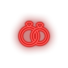 Charger l'image dans la galerie, red couple_rings led couple rings engagement love present relationship romance valentine day neon factory