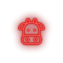 Charger l'image dans la galerie, red cow led animal cartoon cow farm fauna herbivore zoo neon factory