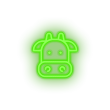 Charger l'image dans la galerie, green cow led animal cartoon cow farm fauna herbivore zoo neon factory