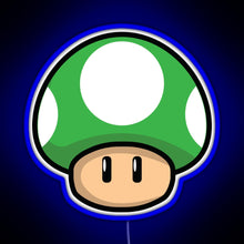 Charger l'image dans la galerie, Cute Green Mushroom with Eyes RGB neon sign blue