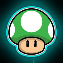 Charger l'image dans la galerie, Cute Green Mushroom with Eyes RGB neon sign lightblue