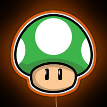 Charger l'image dans la galerie, Cute Green Mushroom with Eyes RGB neon sign orange