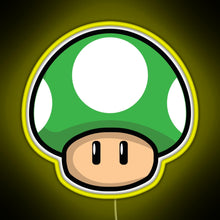 Charger l'image dans la galerie, Cute Green Mushroom with Eyes RGB neon sign yellow