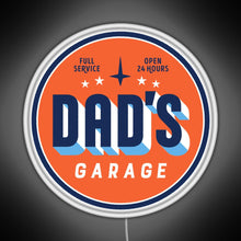 Charger l'image dans la galerie, Dad s Garage clean version RGB neon sign white