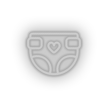 Charger l'image dans la galerie, white diaper family children heart care child kid baby led neon factory