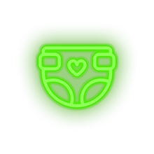 Charger l'image dans la galerie, green diaper family children heart care child kid baby led neon factory