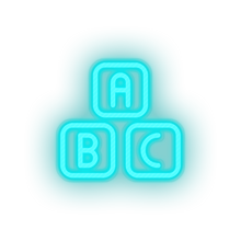 Charger l'image dans la galerie, ice_blue family blocks abcs toys abc alphabet children child educative kid baby educational led neon factory