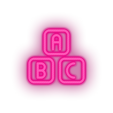Charger l'image dans la galerie, pink family blocks abcs toys abc alphabet children child educative kid baby educational led neon factory