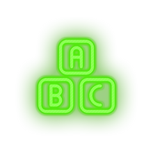 Charger l'image dans la galerie, green family blocks abcs toys abc alphabet children child educative kid baby educational led neon factory