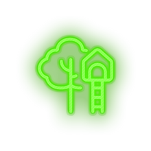 Charger l'image dans la galerie, green family children house playground outdoors tree child kid baby treehouse led neon factory