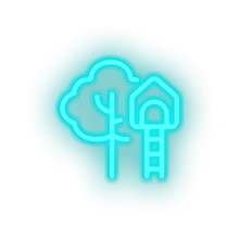 Charger l'image dans la galerie, ice_blue family children house playground outdoors tree child kid baby treehouse led neon factory