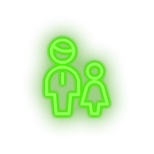 Charger l'image dans la galerie, green family parent father children human person child daughter kid grandfather baby led neon factory