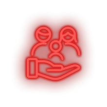 Charger l'image dans la galerie, red family parent hold children human person hand parents child kid baby led neon factory